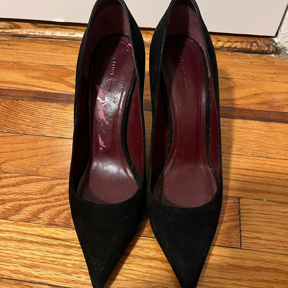 celine pumps black suede 8.5